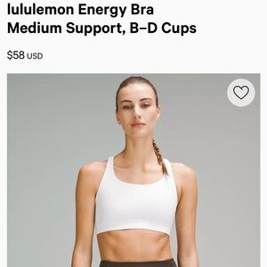 lululemon Energy Bra
Medium Support, B–D Cups